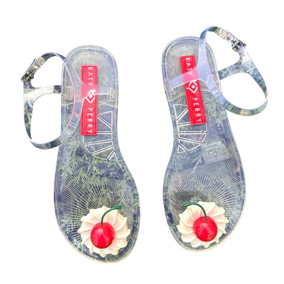 Katy Perry Shoes - Katy Perry The Geli Clear PVC Jelly Sandals Cherry Red Women's Size 9 Shoes